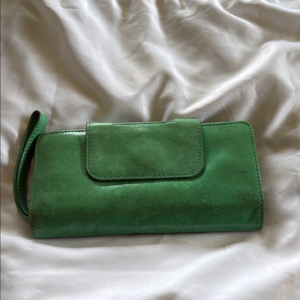 Green Leather Clutch